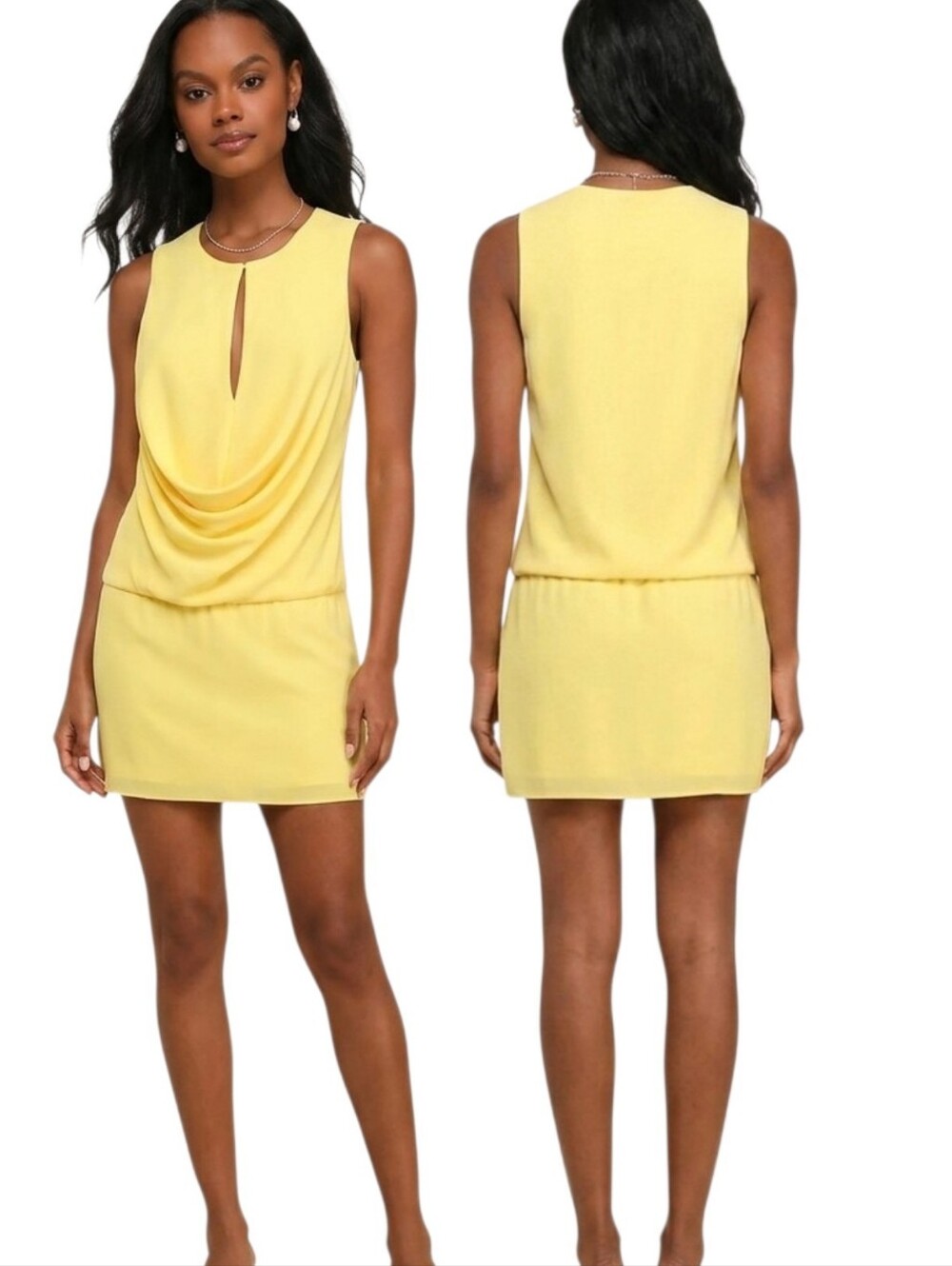 BLACK HALO Draped Front Sleeveless Mini Dress -Size 2
